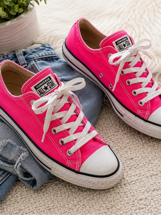 Converse Shoes - Converse Chuck Taylor All Star Low Top Neon Pink Canvas Sneakers